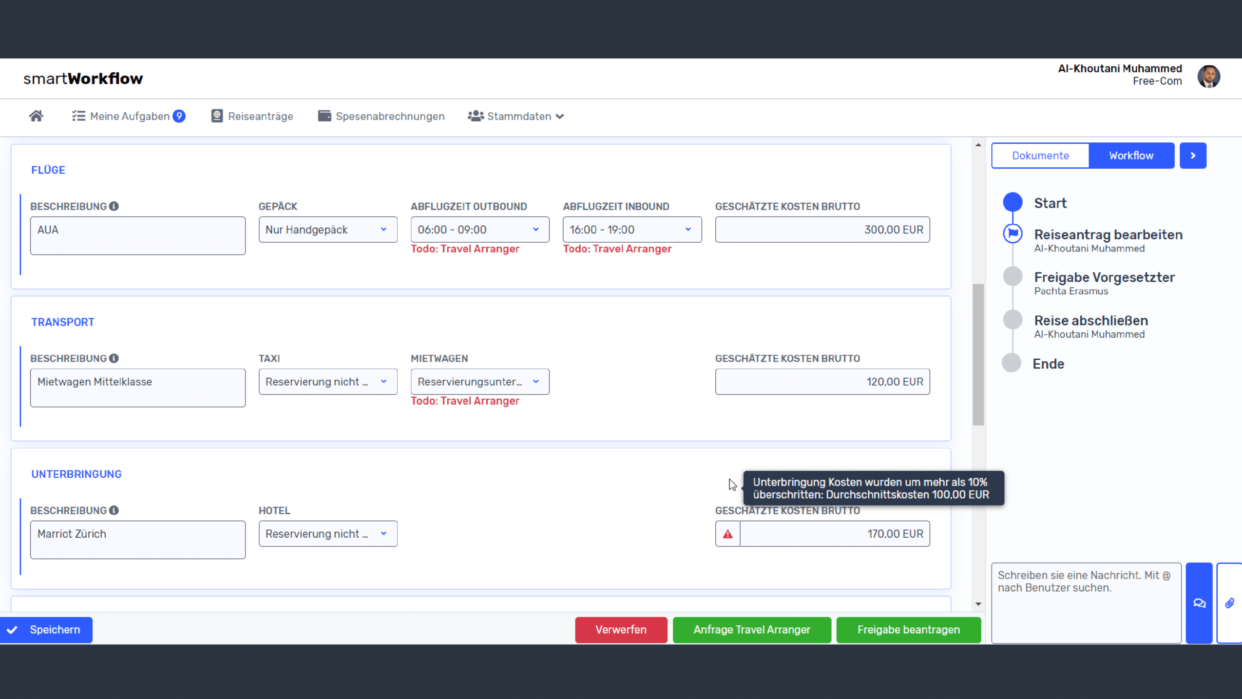 Screenshot 4 Reiseantrag smartTravel